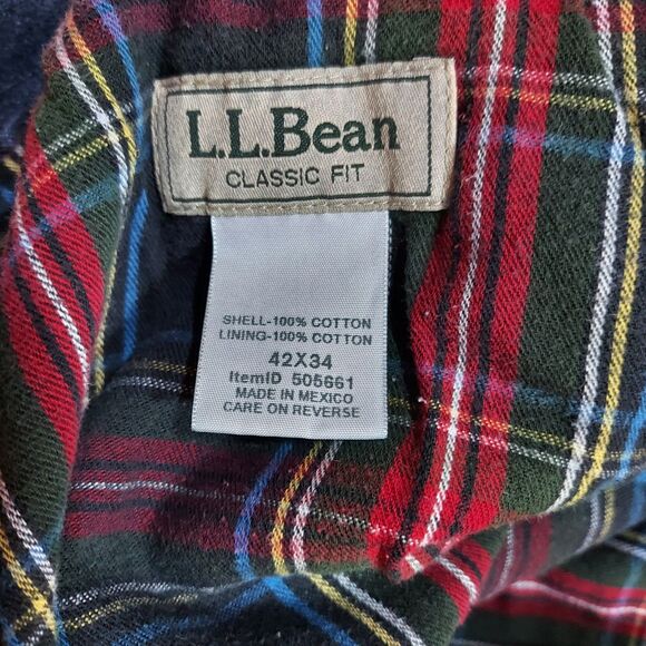 LL Bean Jeans Mens 42x32 Blue Classic Fit Fleece Lined Straight Leg - Picture 4 of 8